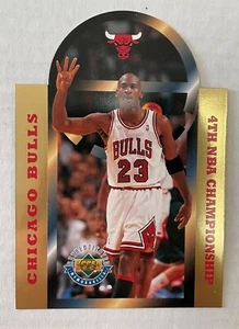 1996 UPPER DECK MICHAEL JORDAN BULLS 4th NBA CHAMPIONSHIP JUMBO CARD LE / 25,000 - Picture 1 of 2