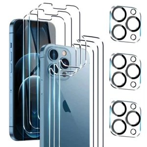 Vitre Verre Protection AVANT+ARRIÈRE+CAMÉRA iPhone 16 15 14 13 12 11 X Pro Max - Imagen 1 de 23