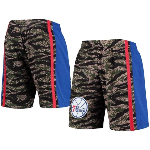 Mitchell & Ness NBA Philadelphia 76ers Mens 2XL Tiger Camo 96-97 Swingman Shorts Cover