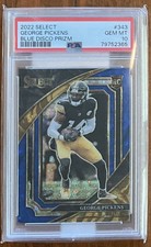 2022 Panini Select George Pickens BLUE DISCO Prizm Rookie 3/25 #343 PSA 10 MINT