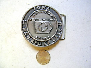 Vintage 1988 Belt Buckle Iowa MCC RELIEF SALE Mennonite - Picture 1 of 2