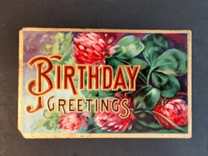 C. 1909 Antique Birthday Postcard Embossed Germany Floral Bright Art Nouveau  - Picture 1 of 3