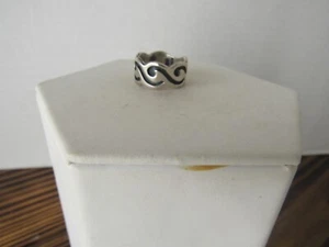 Anillo de plata esterlina 925 con banda ondulada nativa americana talla 7 vintage - Imagen 1 de 5