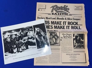DE COLECCIÓN 1980 Roadie PROMOCIÓN DE PELÍCULA Gaceta/PERIÓDICO Y FOTO DE PRENSA Alice Cooper/Blondie - Imagen 1 de 3