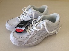 SLAZENGER GENUINE LEATHER WHITE RUNNERS, KIDS CHILDREN, UK 1 US 1.5, BRAND NEW