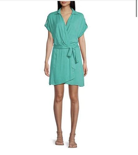 VETEMENTS Abito avvolgente con maniche a linguetta GB verde acqua taglia XXL