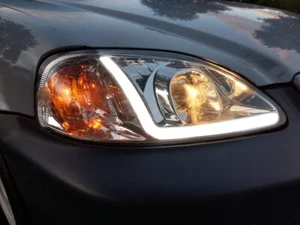 LED DRL Headlights fits 99-00 Honda Civic - Picture 1 of 5
