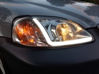 LED DRL Headlights fits 99-00 Honda Civic - Image 1 of 4