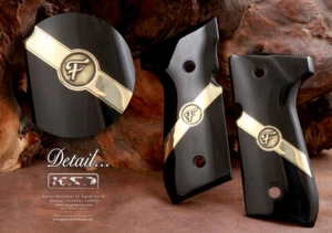 KSD Marke Beretta 92FS, 92A1, 92G, 92D, 96, M9 kompatible schwarze Acrylgriffe - Bild 1 von 1