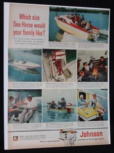 Vintage Life Magazine Ad from 1958 Print Advertising Johnson Motors - Picture 1 of 2