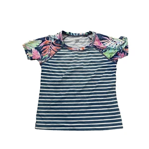 Athleta Girl Small Swim T Shirt Beach Striped Girls Sz S / 7 45-26 - Picture 1 of 6