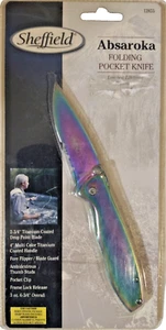 Sheffield Absaroka Folding Pocket Knife 12855 2 3/4" Titanium Blade - Picture 1 of 2