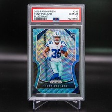 2019 Prizm Tony Pollard RC Blue Wave /199 PSA 10 GEM MINT #339 Cowboys