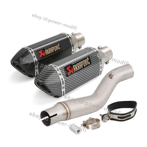 For Honda CBR250R 2011-2016 Slip On Short Exhaust Muffler Tips Middle Link Pipe - Picture 1 of 12
