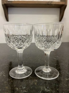 Pair of Thomas Webb Crystal Port Wine Glasses – Crosscut Diamond Design 12cm - Picture 1 of 10