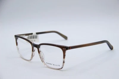 NEW PERRY ELLIS PE 449-2 HAVANA BROWN AUTHENTIC DESIGNER EYEGLASSES 53-17 - Image 1 of 4