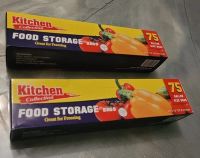 1 Gallon Size Food Plastic Storage Bags with Twist Tie 150 (2 boxes of 75) - Image 1 of 2
