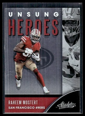 2020 Panini Absolute Unsung Heroes Raheem Mostert San Francisco 49ers #UH-RM - Image 1 of 2