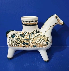 Authentic Mexico FELIX TISSOT Taxco Ethnic Folk Art Fantasia Horse Vase-as Is - Picture 1 of 9