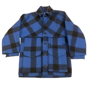 FILSON 70s-80s USA Double Mackinaw Cruiser Jacket Blue Black Size 36 F/S - Picture 1 of 5