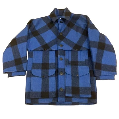 FILSON 70s-80s USA Double Mackinaw Cruiser Jacket Blue Black Size 36 F/S - Image 1 of 4