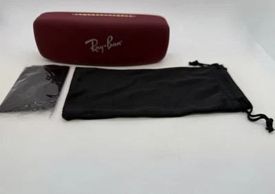 Ray-Ban Eye/Sun Glasses Hard Case Maroon/Red, Microfiber Pouch & Cleaning Cloth - Image 1 of 4