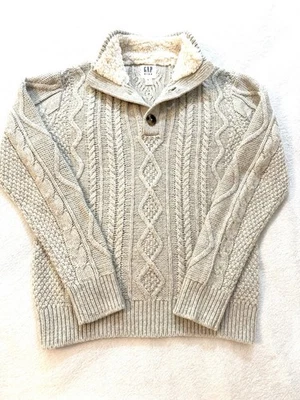 Свитер детский Gap M 8-9 Fisherman Cable вырез шерпа четверть отверстия с пуговицами  - Изображение 1 из 4