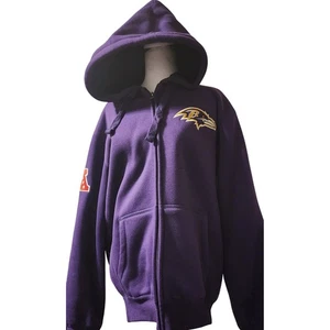 NFL Baltimore Ravens Purple Full Zip Hoodie Medium Embroidered Logo All Star - Picture 1 of 7