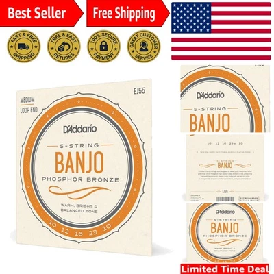 EJ55 5-String Banjo Strings - Loop End,  Phosphor Bronze Gauge 9-30 - Image 1 of 4