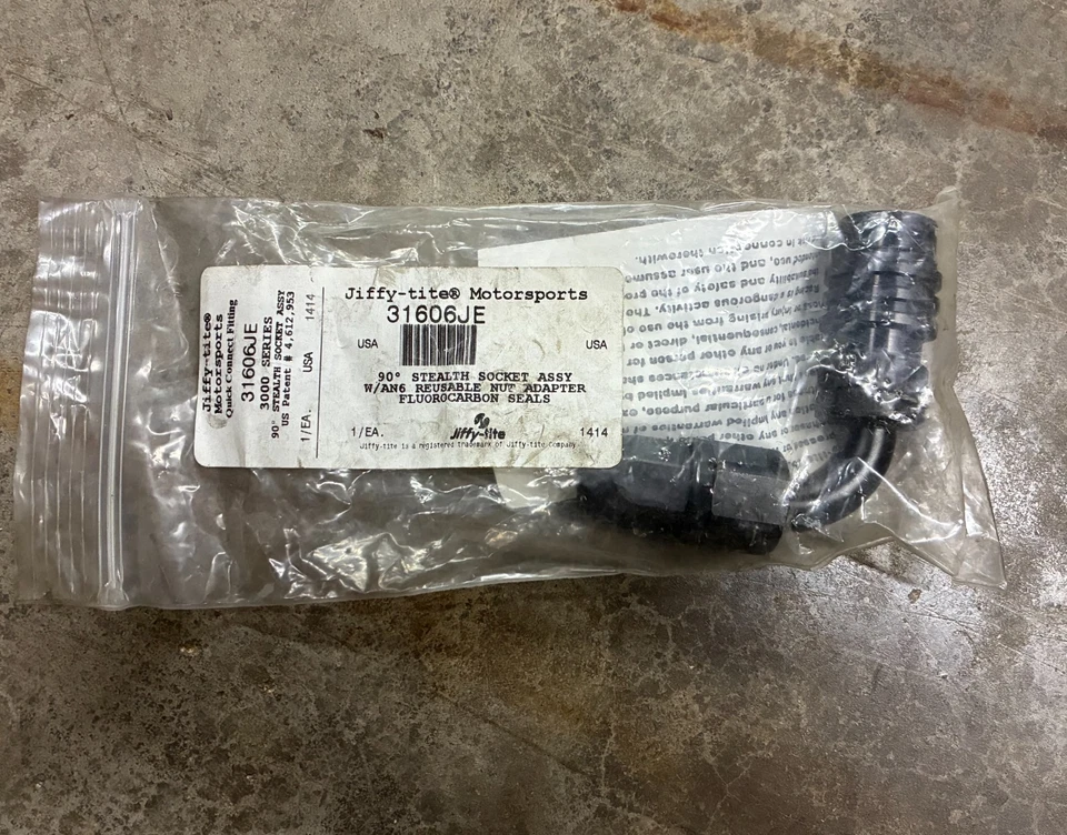 Jiffy-tite 3000 Series Socket -6AN 90° Reusable Hose End, part number 31606JE - Image 1 of 1