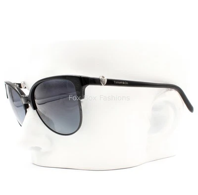 Tiffany TF 4080 8001/4U Sunglasses Black Silver Lock Blue Polarized No Case - Image 1 of 4