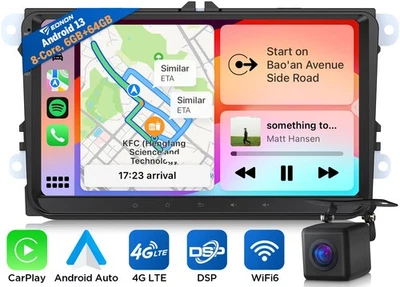 CAM+For VW GOLF MK5 MK6 Apple CarPlay Car Stereo Radio Android 13 8Core 6+64 GPS - Image 1 of 4