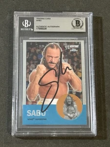 SABU 2007 TOPPS HERITAGE CHROME WWE ROOKIE FIRMATO AUTOGRAFO CARD BASE AUTENTICA - Foto 1 di 2