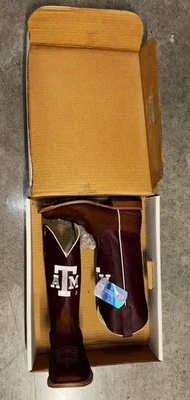 Botas de Vaquero Anderson Bean Texas A&M Aggies American Bison Para Hombres Talla 8.5 D Marrón Foto 1 de 4