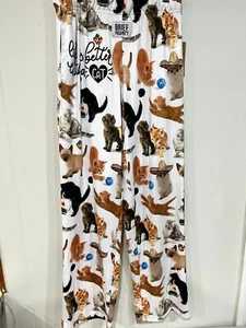 Brief Insanity Life Is Better With a Cat Lounge Pants Women's S White Breathable - Picture 1 of 8
