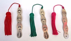 HAND ENGRAVED BOOKMARK, WIH SABRA SILK TASSEL , 3 COLOURS AVAILABLE - Picture 1 of 7