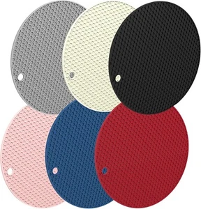 Silicone Trivet Mats for Hot Dishes, 6 Heat Resistant Hot Pads,Pot Holders for O - Picture 1 of 9