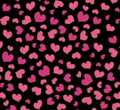 Loralie Design - Valentines Mini Hearts - Black & Pink Quilting Fabric  - Image 1 of 3