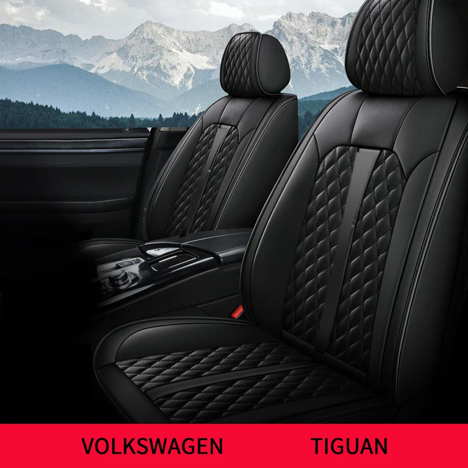 For Volkswagen Tiguan 2009-2023 Car 5-Seat Cover PU Leather Seat Covers Cushions - Image 1 of 4