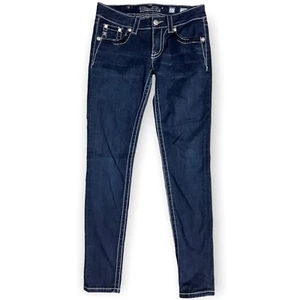 🦋 Miss Me Jeggings Dark Blue Skinny Jeans JE5436G4R Size 24 For Women 🦋 - Picture 1 of 8