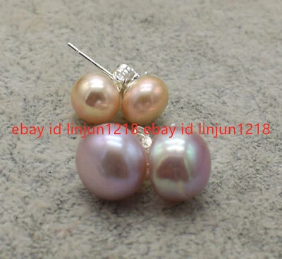Wholesale Natural Black White Pink Pearl 925 Sterling Silver Stud Earrings - Image 1 of 4