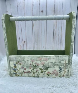 LARGE farmhouse/boho/rustic Distressed Wood Tool Box Planter|Home Decor  - Picture 1 of 5