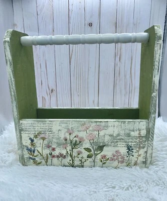 LARGE farmhouse/boho/rustic Distressed Wood Tool Box Planter|Home Decor  - Image 1 of 4