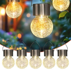 5x LED Solar Hängeleuchte - Garten Deko Solarleuchte Gartenleuchte Hängelampe - Bild 1 von 7