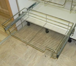 1 x Cesta de alambre Tirar Cocina Cromada - Cajón Dormitorio Almacenamiento 500mm CORREO GRATUITO - Imagen 1 de 2