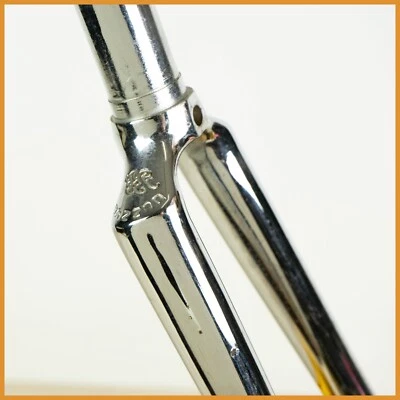 NOS COLUMBUS VINTAGE STEEL FORK 1" ROAD BIKE 650 26" THREADED CHROMED TT RIGIDA - Immagine 1 di 4