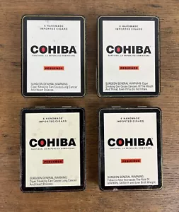 Lote de 4 latas vacías de cigarros COHIBA mini baratija de almacenamiento uso artesanal - Imagen 1 de 5