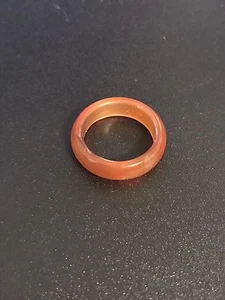 Beautiful Orange brown Jade Stone Band Ring/Rings 5MM Wide Size 6 7 - Picture 1 of 2