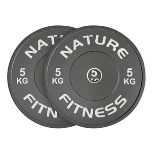 NF Barbell Rubber Olympic Bumper Plate, PAIR (5kg x2) for Weightlifting Fitness - Picture 1 of 6