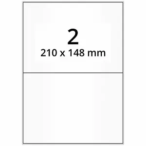 1000 Etiketten A5 Bogen, 210 x 148 mm auf 500 Blatt A4 Laser Inkjet - Bild 1 von 1
